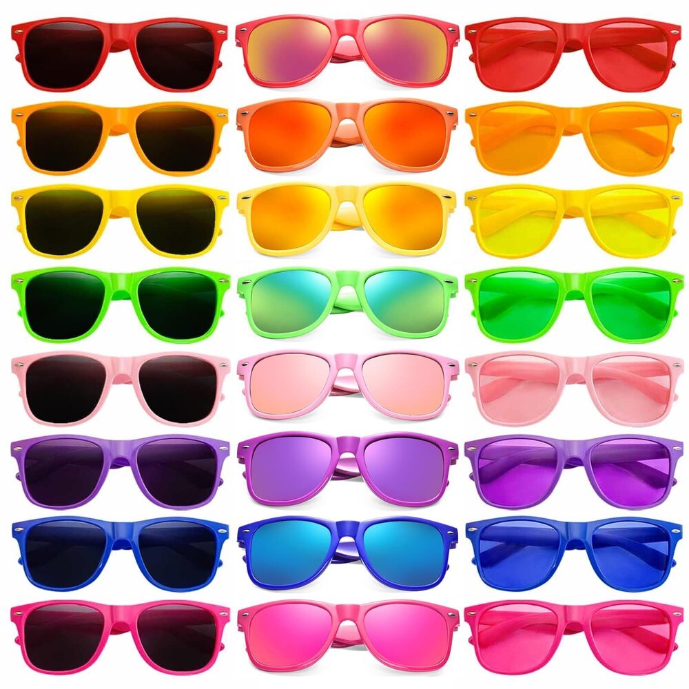 2106 24 Pack Neon Party Sunglasses Retro Classic Glasses Party Favors